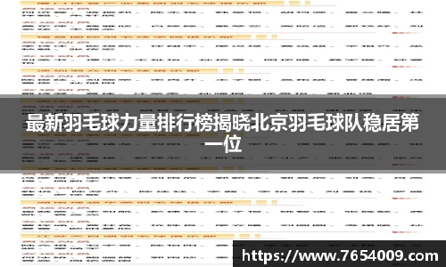 最新羽毛球力量排行榜揭晓北京羽毛球队稳居第一位